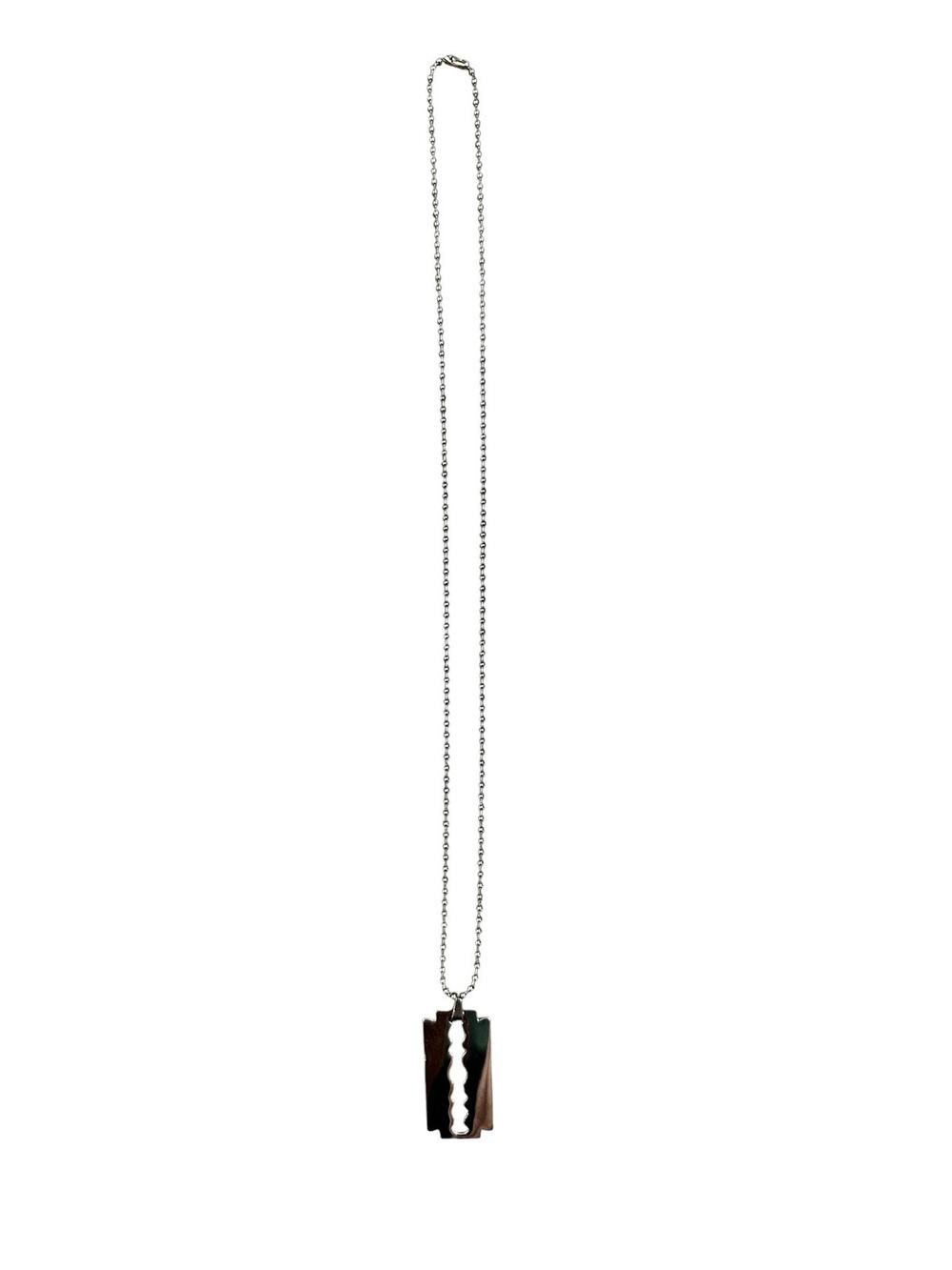 Andrew Christian Razorblade Necklace Silver — One Size